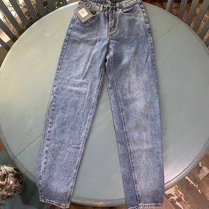 Prettylittlething Mid Wash Mom Jeans